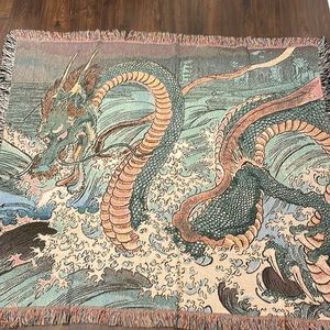 Japanese Dragon Woven Tapestry